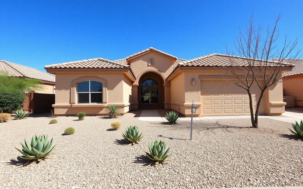 Las Vegas Valley desert home with patio sliding glass door